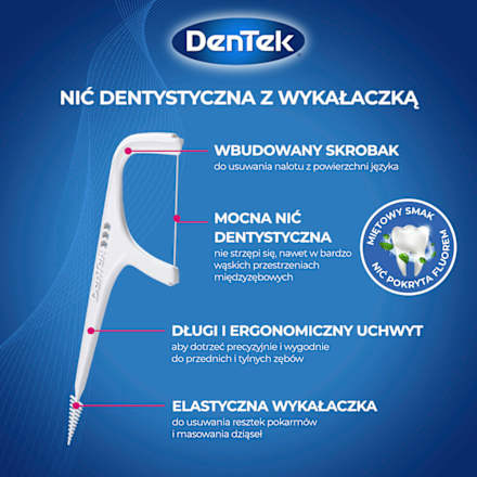 Nić dentystyczna z wykałaczką Complete Clean DenTek