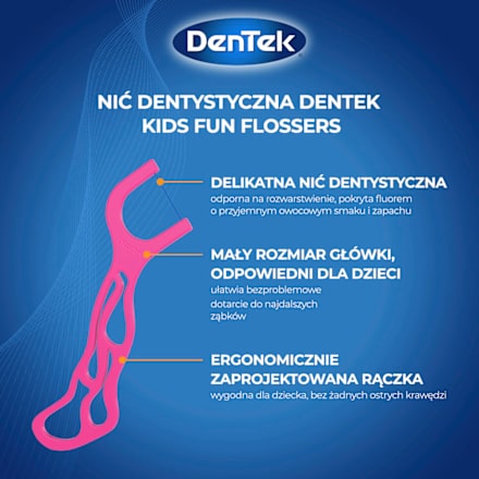 Nić dentystyczna z wykałaczką Kids Fun Flossers DenTek
