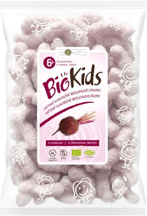 bio kukuřičné křupky s příchutí červená řepa BioKids