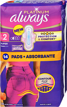 Egészségügyi betét Platinum, 2-es méret, super always