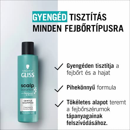 Gyengéden tiszító sampon Scalp Balance, minden fejbőrtípusra Schwarzkopf GLISS