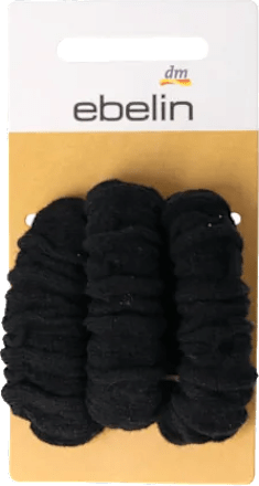 Elastici per capelli larghi neri ebelin