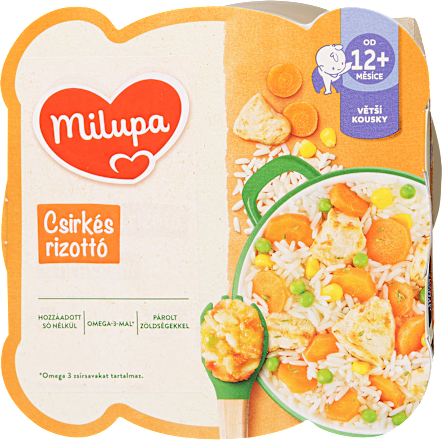 Tálcás bébiétel, Csirkés rizottó, 1 éves kortól Milupa