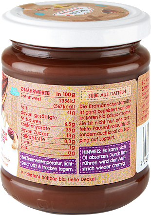 Brotaufstrich Kakao-Creme Cashew & Dattel , ab 3 Jahren FRUCHTBAR Pausenfreund