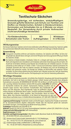 Kleidermotten Textilschutz-Säckchen  Aeroxon