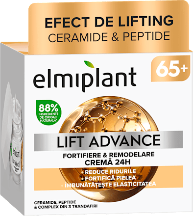 Cremă de față pentru fortifiere și remodelare 65+ Elmiplant