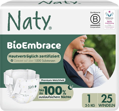 Windeln BioEmbrace Gr. 1 (2-5 kg) Naty