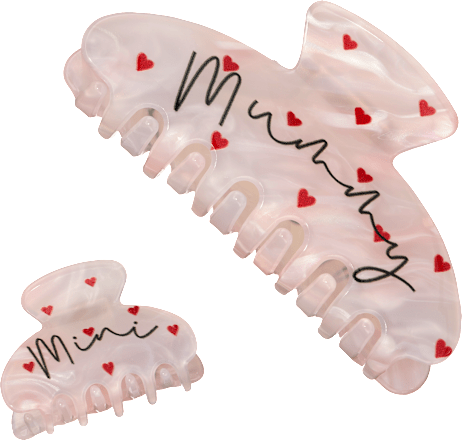 Haarklammer Set Mummy & Mini rosa 2tlg ebelin