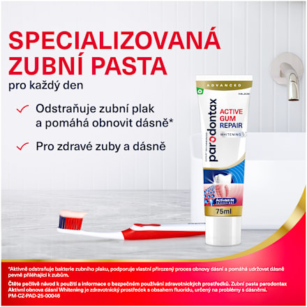zubní pasta Advanced Whitening Active Gum Repair parodontax