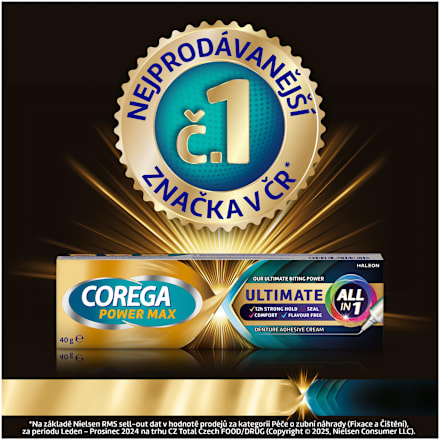 fixační krém na zubní náhrady Power Max Ultimate All in 1 COREGA