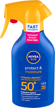 sprej na opalování SPF50+ Protect & Moisture NIVEA SUN