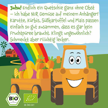 Quetschie Karotte, Kürbis, Süßkartoffel & Mais ab 6 Monaten pumpkin organics