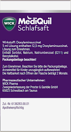 WICK MediQuil Schlafsaft 2,5 mg/ml Doxylaminsuccinat Lösung zum Einnehmen  WICK MediQuil