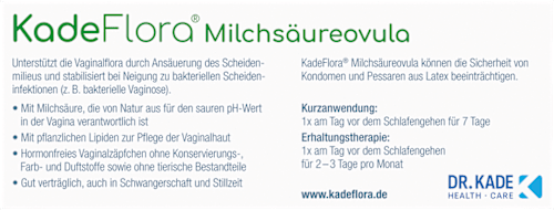 KadeFlora Milchsäureovula Vaginalzäpfchen KadeFlora