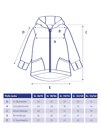 Jacke aus Walk, grau, Gr. 110/116 ALANA