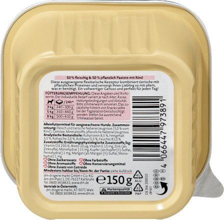 Nassfutter Hund mit Rind, Naturverliebt Flexitarisch Dein Bestes