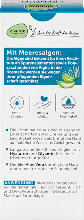 Hydratačný krémový pleťový gél Hydro alverde NATURKOSMETIK