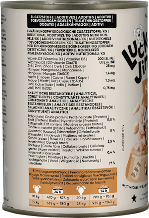 Nassfutter Hund mit Huhn & Leber Lucky Jim