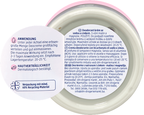 Deodorante in crema con bicarbonato di sodio e zinco Balea