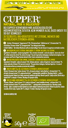 Kräutertee "Superstar" mit Zitrone & Ingwer (20 Beutel) Cupper
