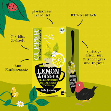 Kräutertee "Superstar" mit Zitrone & Ingwer (20 Beutel) Cupper
