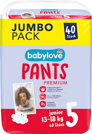 plenkové kalhotky, premium, vel. 5 junior, 13-18 kg, Jumbopack babylove