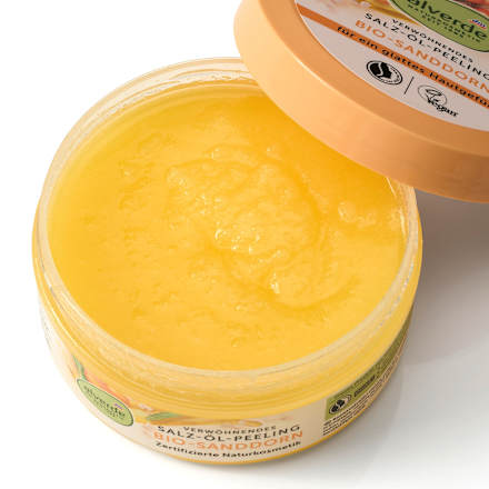 Kényeztető sós-olajos testradír homoktövissel alverde NATURKOSMETIK