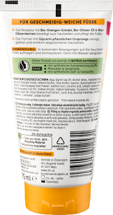 Exfoliant pentru picioare din portocale organice și sâmburi de măsline organice alverde NATURKOSMETIK