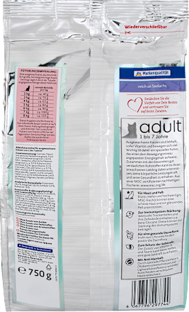 Száraz eledel felnőtt macskák részére fekete tőkehallal Dein Bestes