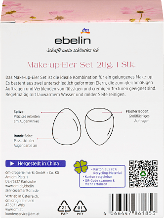 Make-up-Schwämmchen-Set Secret Flower Charm ebelin