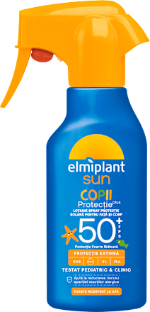 Spray pentru protecție solară copii SPF50+ Elmiplant