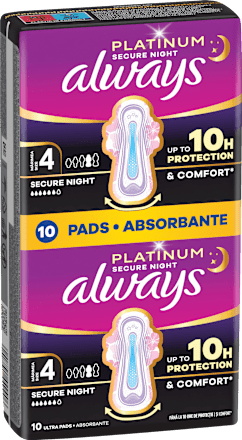 Egészségügyi betét Platinum, 4-es méret, secure night always