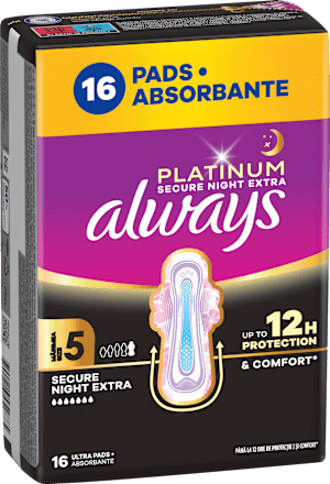 Egészségügyi beté Platinum Secure Night Extra, 5-ös méret always