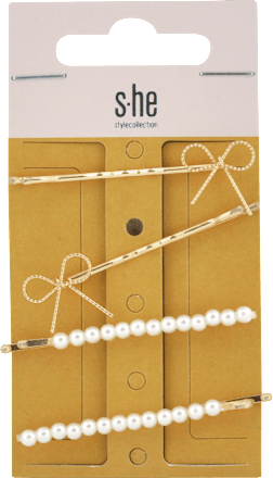 Sponky do vlasov perly a mašľa - zlaté s-he stylecollection