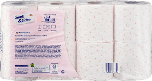 Toilettenpapier Design 3-lagig (8x180 Blatt) sortiert Sanft&Sicher