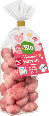 Schokolade weiß Knusperherzen dmBio