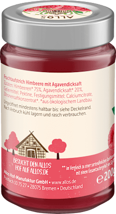 Fruchtaufstrich Himbeere Frucht Pur 75% ALLOS