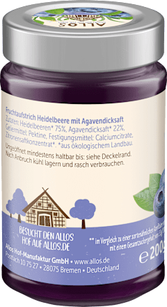 Fruchtaufstrich Heidelbeere Frucht Pur 75% ALLOS