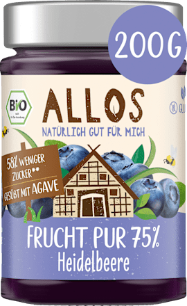 Fruchtaufstrich Heidelbeere Frucht Pur 75% ALLOS