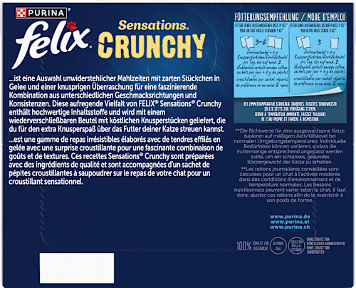 Nassfutter Katzen, Crunchy Geschmacksvielfalt vom Land, Multipack (20x85g + 2x40g) Felix