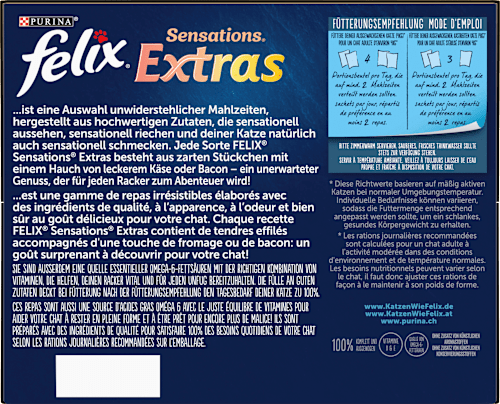 Nassfutter Katze Geschmacksvielfalt vom Land, Sensations Extras Multipack (24x85 g) Felix