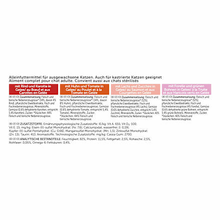 Nassfutter Katze, gemischte Vielfalt mit Gemüse in Gelee, Multipack (24x85g) Felix