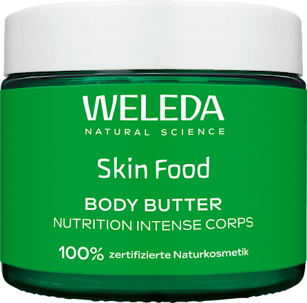 Körperbutter Skin Food im Glastiegel WELEDA