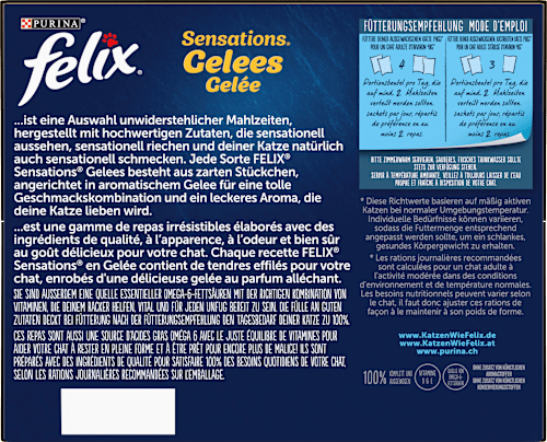 Nassfutter Katze, Sensations Gelée - Geschmacksvielfalt vom Land, Multipack (24x85 g) Felix