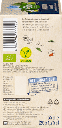 Earl Grey crni čaj, 20 vrećica dmBio