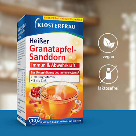 Heißer Granatapfel-Sanddorn Heißgetränk Beutel 10 St. Klosterfrau