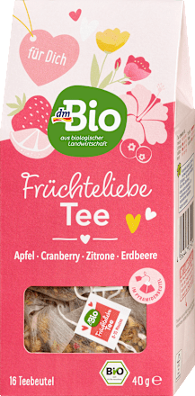 Früchteliebe Tee, Apfel/Cranberry/Zitrone & Erdbeere dmBio