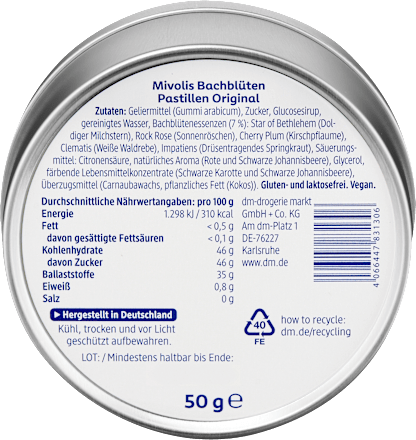 Bachblüten Pastillen Mivolis