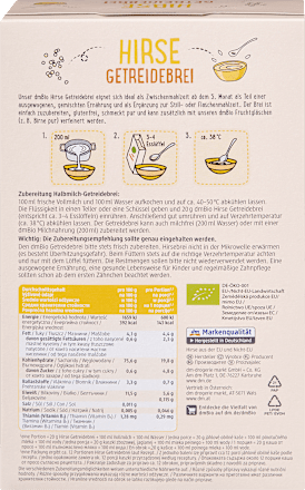 Getreidebrei Hirse ab dem 5. Monat dmBio