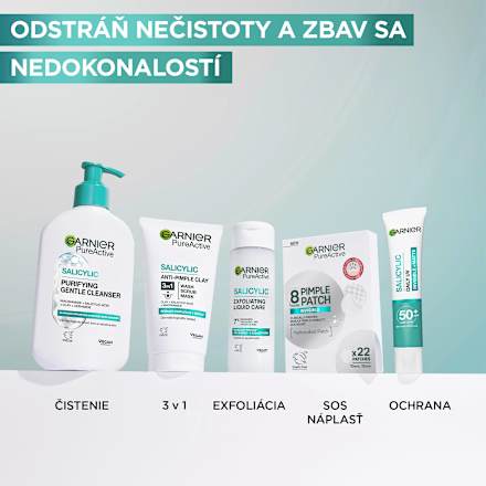 Denný pleťový UV fluid proti nedokonalostiam Salicylic Invisible + Matte SPF 50+ GARNIER PureActive